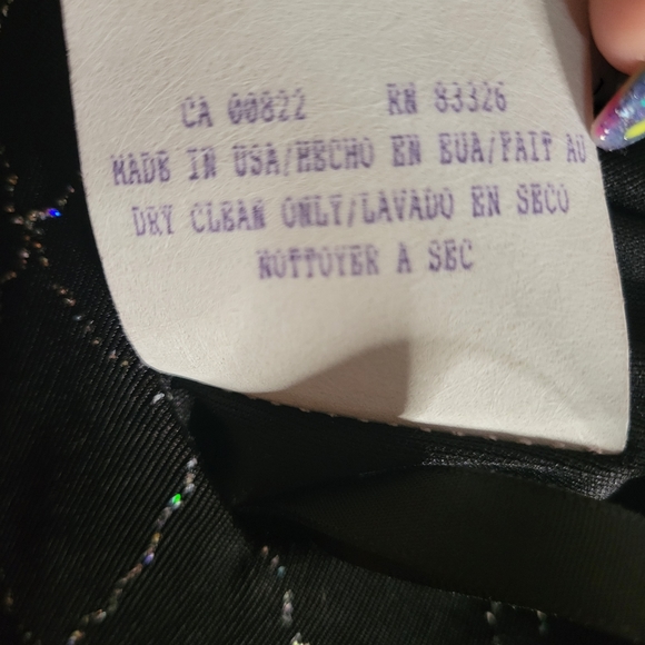 Vintage en francais by huey waltzer 10 petite black gown event dress Glittery - Picture 4 of 8